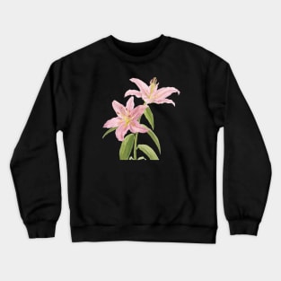 Pink Lilies Watercolour Crewneck Sweatshirt